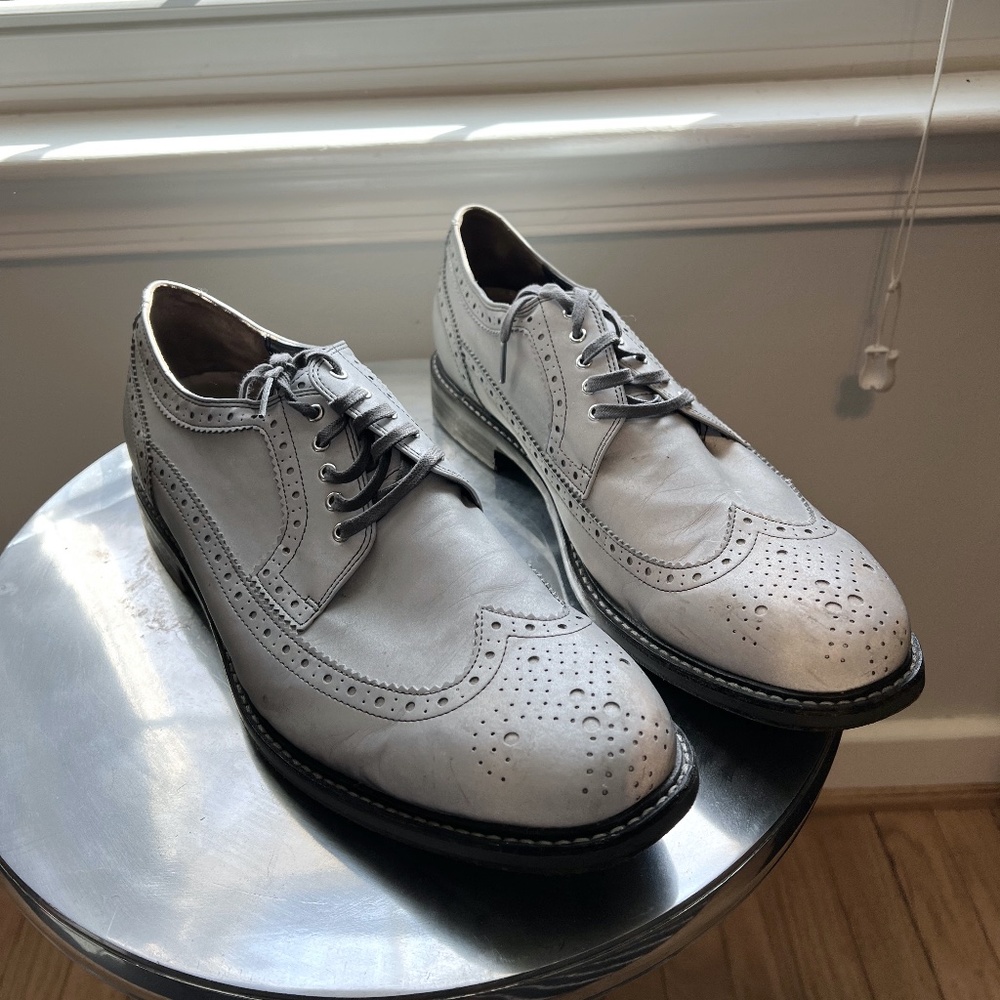 Awesome Cole Haan Silver Reflective Material Wingtip Dress Shoes!